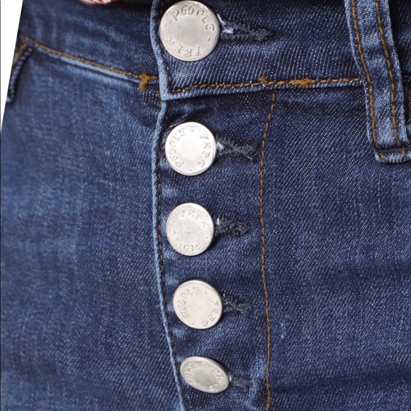 FREE PEOPLE Reagan Destroyed Button Front Jeans 28 - Picture 4 of 8